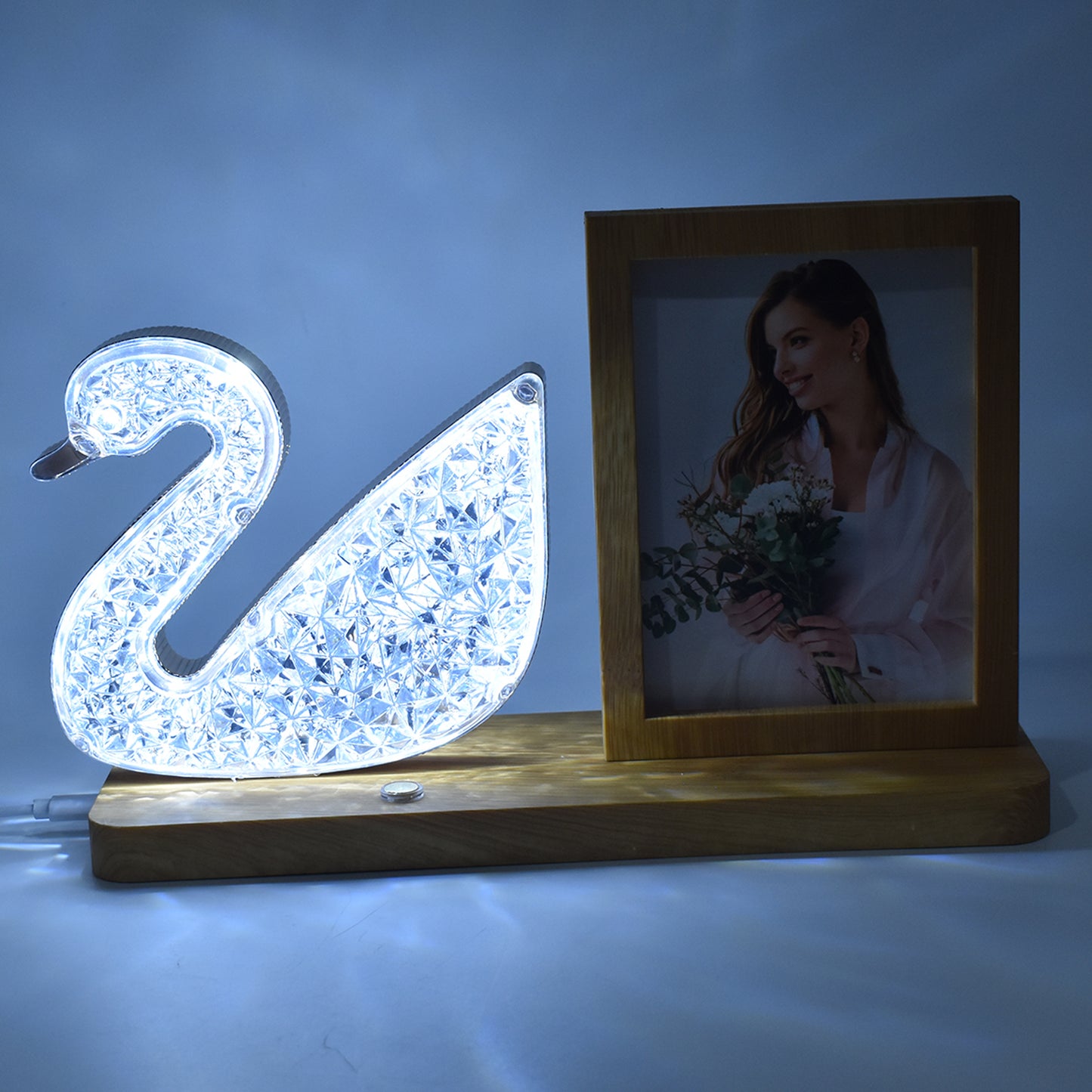 Duck Shape Crystal Led Lamp Photo Frame