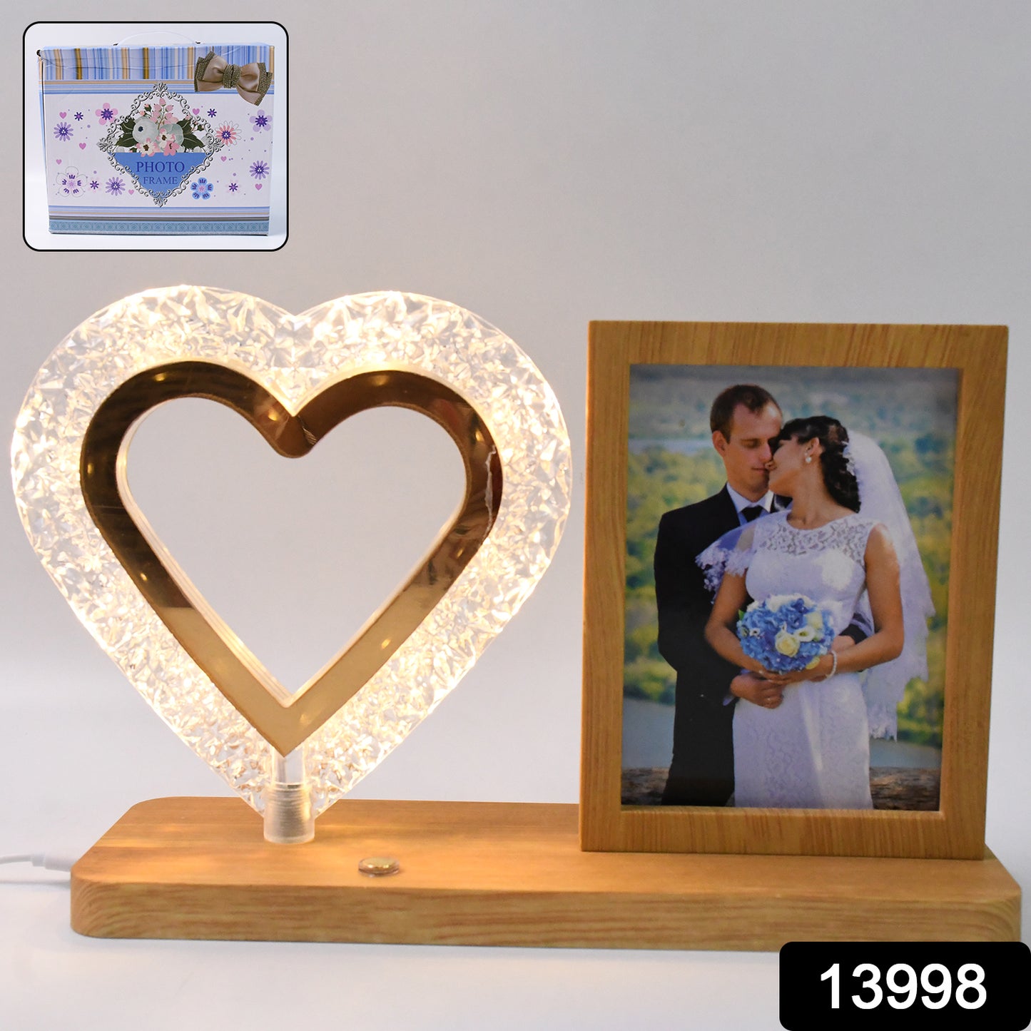 Heart Shape Crystal Led Lamp Photo Frame